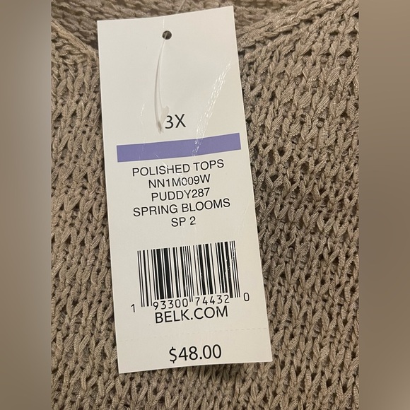 *NWT* New Directions Curvy Knit Top in Light Brown | Size 3X - Picture 8 of 9